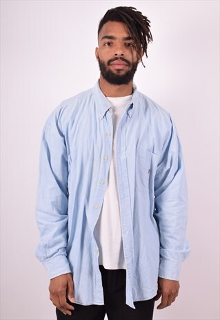 CHAPS RALPH LAUREN MENS VINTAGE DENIM SHIRT XL BLUE 90S