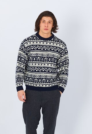 VINTAGE DHAGA HERITAGE KNITTED JUMPER