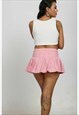 PINK TARTAN HIGH WAIST PLEATED CHECK SHORT PLAID PARTY SKIRT