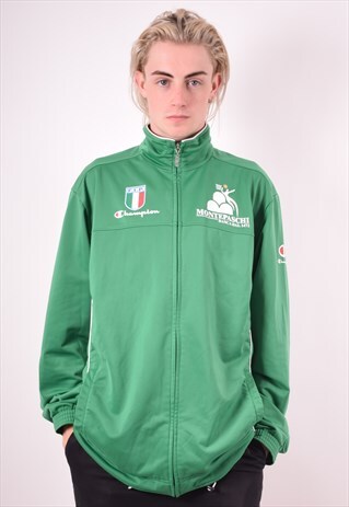 CHAMPION MENS VINTAGE TRACKSUIT TOP JACKET XXXL GREEN 90S