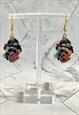 80S FLOWER EARRINGS FLORAL BOHO VINTAGE JEWELLERY