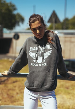 BABY GIRL PRINTED SWEATSHIRT - BLACK