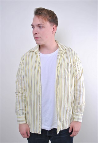 RETRO MAN STRIPED YELLOW LONG SLEEVE SHIRT