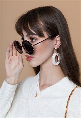 OVERSIZED CIRCLE SUNGLASSES BLACK