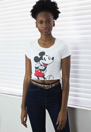 VINTAGE DISNEY CROP TOP REWORKED LOGO 90S X 2.1