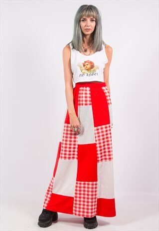 70'S VINTAGE PATCHWORK MAXI SKIRT
