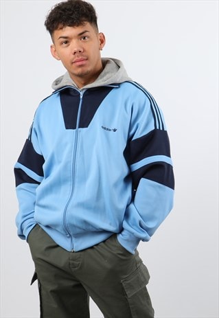 VINTAGE ADIDAS XL BLUE & NAVY FESTIVAL TRACK JACKET