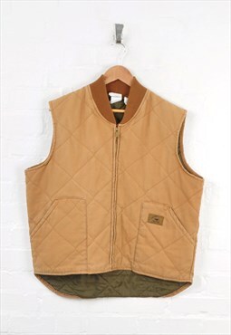 Vintage Duxbak Workwear Vest Gilet Insulated Tan Large