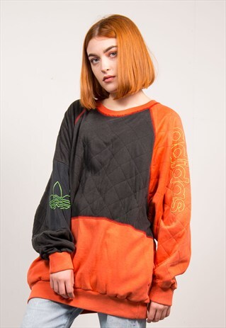 VINTAGE 90'S COLOURBLOCK ADIDAS QUILTED SWEATSHIRT