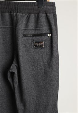 Vintage Metallic Logo Pants Casual Trousers Grey