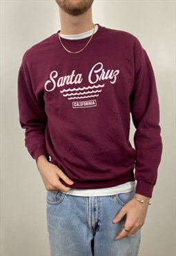 Vintage American Santa Cruz maroon red sweatshirt