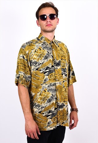 VINTAGE 90S ABSTRACT SHORT SLEEVE SHIRT