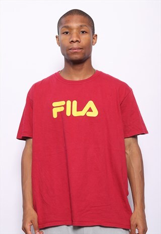 VINTAGE FILA BIG LOGO T-SHIRT RED