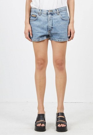 VINTAGE BLUE WRANGLER DENIM MINI SHORTS