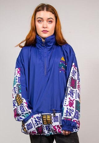 VINTAGE 90'S PURPLE FUNKY PATTERN LIGHTWEIGHT JACKET