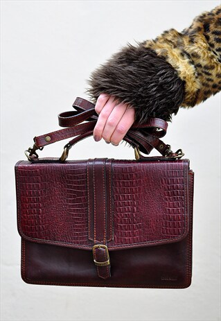 VINTAGE BELSAC LEATHER SATCHEL BAG
