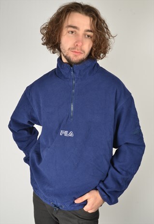 VINTAGE FILA REVERSIBLE FLEECE 1/4 ZIP JACKET