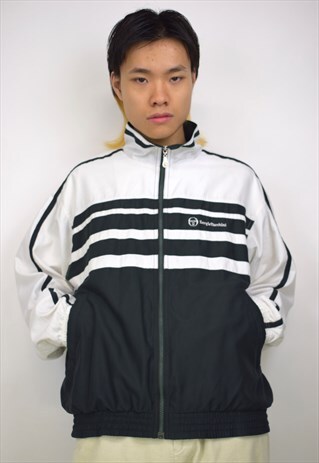 VINTAGE 90S SERGIO TACCHINI WHITE GREEN SPORTS JACKET