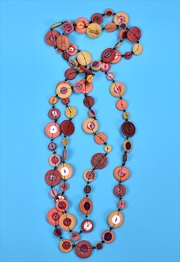 Vintage Orange Beaded Necklace 