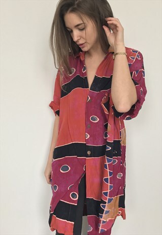 PATTERNED OVERSIZED RETRO VINTAGE UNISEX FESTIVAL SHIRT