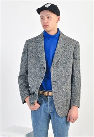 VINTAGE 90S TWEED BLAZER JACKET