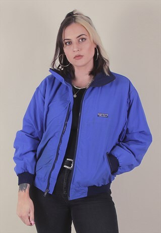 VINTAGE BLUE FLEECE LINED BOMBER JACKET /A4084