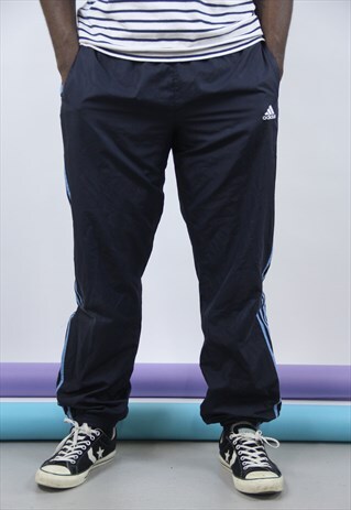 VINTAGE ADIDAS 90'S NAVY TRACKSUIT BOTTOMS