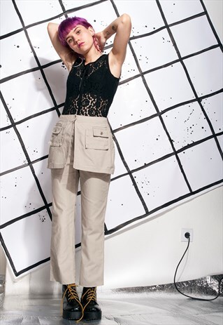CROPPED JEANS - 90S VINTAGE CARGO TROUSERS
