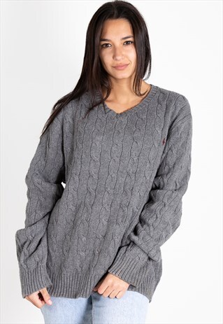 VINTAGE 80S POLO RALPH LAUREN KNIT CABLE JUMPER / S0272