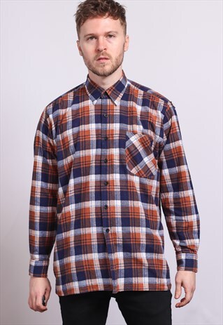 VINTAGE CHECKED FLANNEL SHIRT