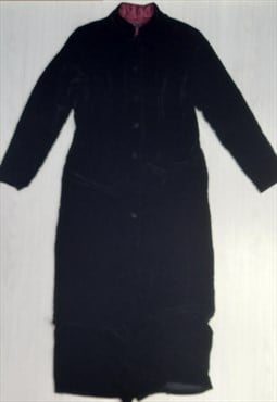 00's Coat Black Velour Long Length Formal