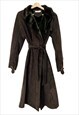 Brown vintage Balmain coat with belt. Size S