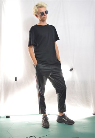 STRIPED BLACK SPORTS TROUSERS