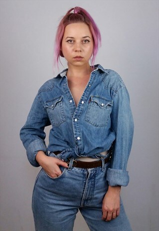 VINTAGE 90'S UNISEX LEVI'S SLIM FIT DENIM SHIRT