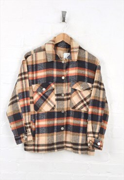 Vintage Checked Overshirt Jacket Ladies Medium