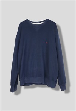 Vintage Tommy Hilfiger Sweatshirt Small logo in Blue XL