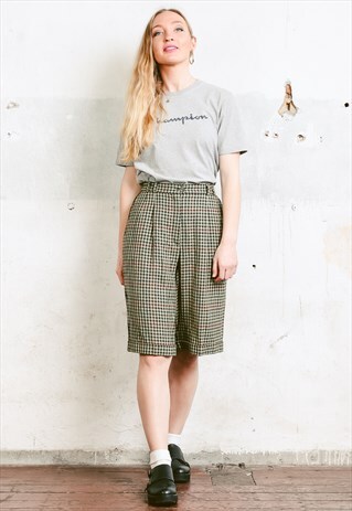 VINTAGE 90S HIGH WAIST RETRO WOOL SHORTS