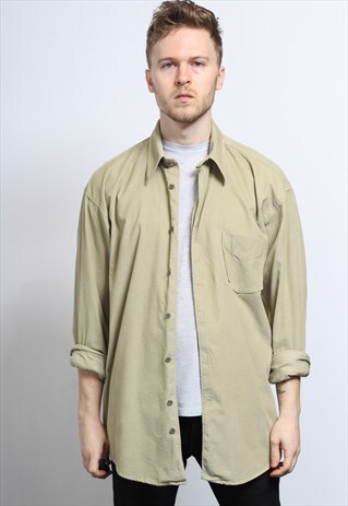 VINTAGE CORDUROY CORD SHIRT BEIGE