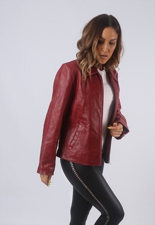 VINTAGE GAP LEATHER JACKET UK 14 LARGE (BCX)