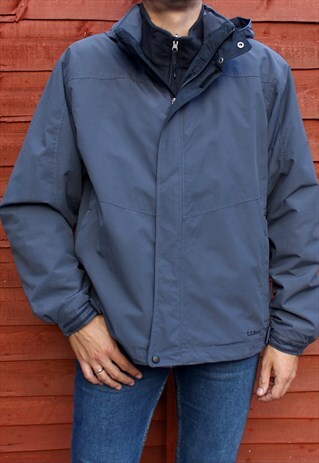 L.L.BEAN DOUBLE LAYER JACKET, FLEECE JACKET INSIDE 3 IN 1.