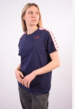 Vintage Kappa T-Shirt Top Navy Blue