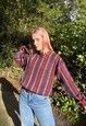 VINTAGE CHUNKY KNITTED ABSTRACT PATTERNED GRANDAD JUMPER