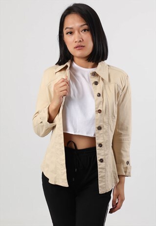 VINTAGE MARC CAIN SMALL BEIGE BUTTON UP JACKET