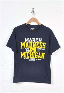 Vintage Champion Michigan Basketball T-Shirt Crew Neck M
