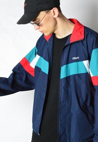 VINTAGE 90S COLOUR BLOCK TRACK JACKET