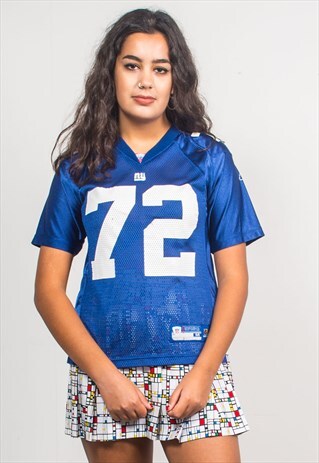 REEBOK VINTAGE 90'S BLUE NFL NEW YORK GIANTS JERSEY