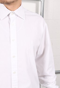 Vintage YSL Yves Saint Laurent Shirt White Long Sleeve Large