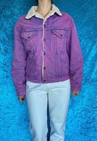 Vintage Pink Levi's Fleece Sherpa Denim Jacket