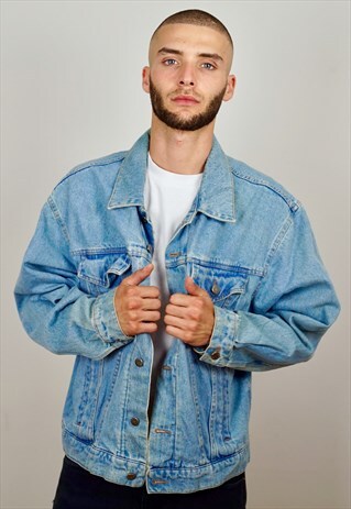 VINTAGE 90'S WRANGLER BLUE DENIM JACKET