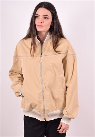 JEAN PAUL GAULTIER WOMENS VINTAGE BOMBER JACKET XL BEIGE 90S